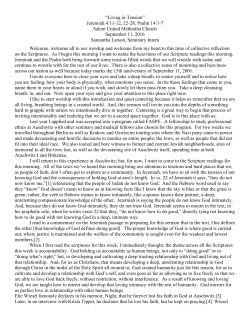 Living in Tension - Salem United Methodist Church