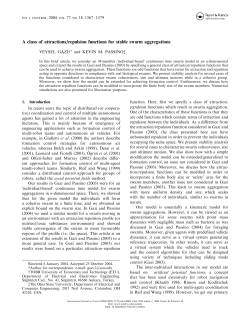 A class of attractions/repulsion functions for