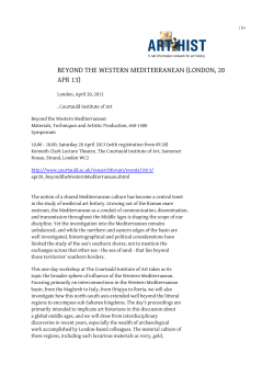 beyond the western mediterranean (london, 20 apr 13)