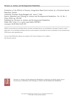 Evaluation of the Effects of Sensory Integration