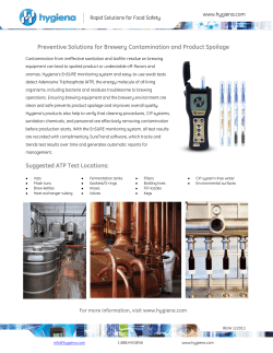 Preventive Solutions for Brewery Contamination and Product