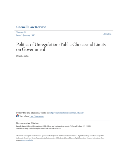 Politics of Unregulation: Public Choice and Limits on Government