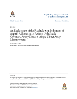 An Exploration of the Psychological Indicators of Aspirin Adherence