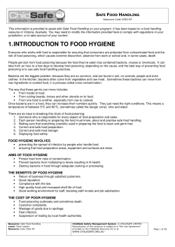 Safe Food Handling