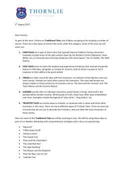 5th August 2013 Dear Parents, As part of this term`s theme on