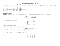 LU factorization (part 2) and special matrices