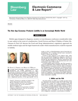 The New App Economy: Products Liability in an Increasingly Mobile