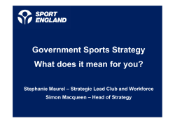 Government Sports Strategy What does it mean for you?