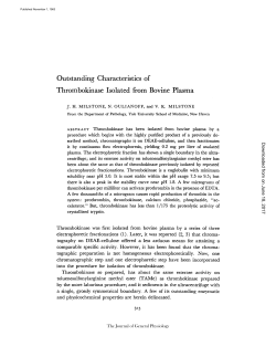 Outstanding Characteristics of Thrombokinase Isolated from Bovine