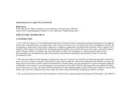 Local democracy in Cyprus CPL - Ministry of Foreign Affairs of Cyprus