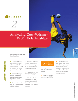 Analyzing Cost-Volume- Profit Relationships