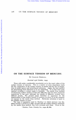ON THE SURFACE TENSION OF MERCURY.