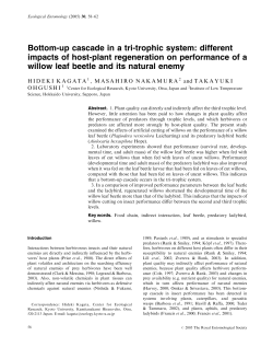 Bottom-up cascade in a tri-trophic system: different impacts of host