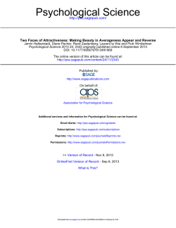 Psychological Science - UCSD Psychology