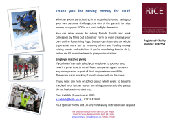Thank you for raising money for RICE!