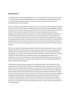Paper on Board Censure
