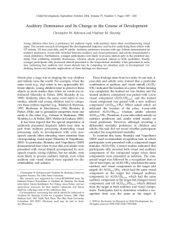 Auditory Dominance and Its Change in the Course of Development