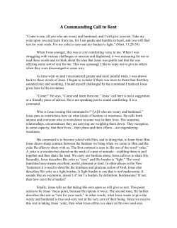A Commanding Call to Rest