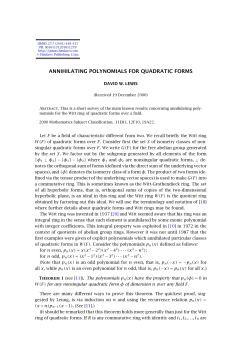 annihilating polynomials for quadratic forms