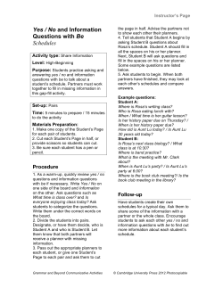 Questions with Be - Cambridge University Press