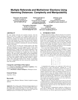 Multiple Referenda and Multiwinner Elections Using Hamming