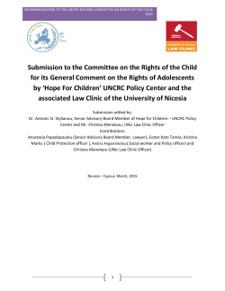 Submission to the Committee on the Rights of the Child for its