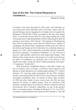 Tips of the Hat: The Critical Response to Casablanca