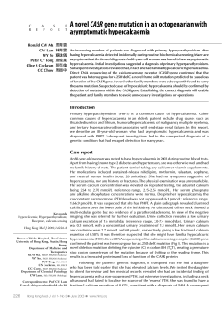 A novel CASR gene mutation in an octogenarian with asymptomatic