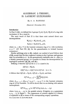 ALGEBRAIC L-THEORY, II: LAURENT EXTENSIONS