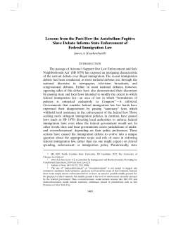 Lessons from the Past: How the Antebellum Fugitive Slave Debate