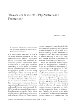 `Una società di società`: Why Australia is a Federation