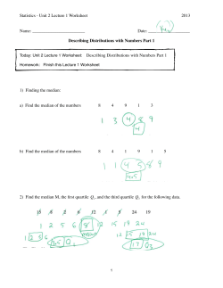 Unit 2 WS1 Descibe Data with Numbers Part 1