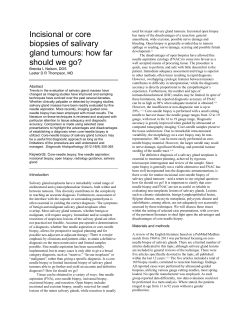 Incisional or core biopsies of salivary gland tumours: how far should