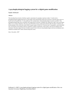 A psychophysiological logging system for a digital game