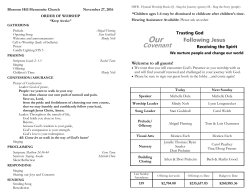 2016-11-27 Bulletin - Blossom Hill Mennonite Church