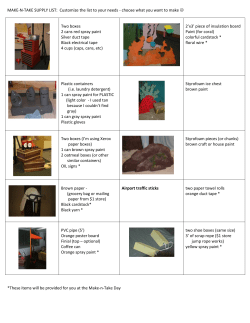 MAKE-N-TAKE SUPPLY LIST - San Jacinto Baptist Association