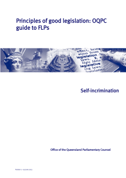 Self-incrimination - Queensland Legislation