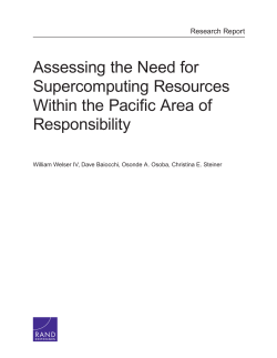 Assessing the Need for Supercomputing Resources Within the