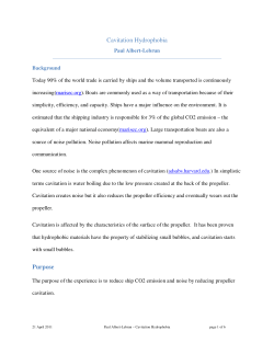 Cavitation Hydrophobia Purpose