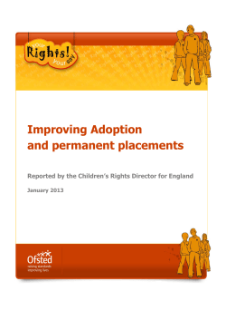 Improving Adoption and Permanent Placements