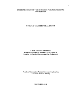 EXPEREMENTAL STUDY OF HYDROGEN PEROXIDE/METHANE
