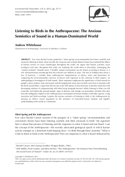 Listening to Birds in the Anthropocene: The Anxious Semiotics of