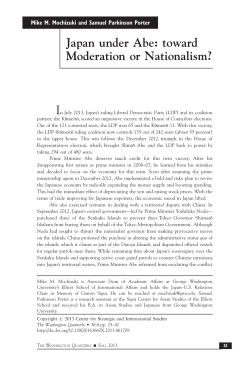 Japan under Abe: toward Moderation or Nationalism?