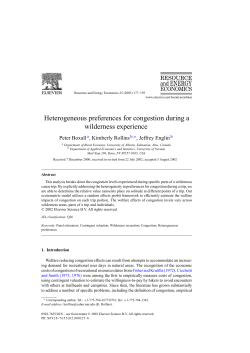 Heterogeneous preferences for congestion during a wilderness