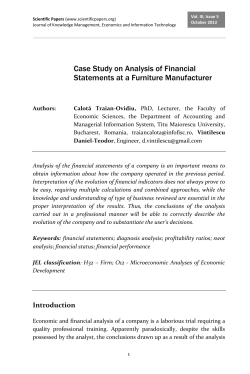 Case Study on Analysis of Financial Statements at a Furniture