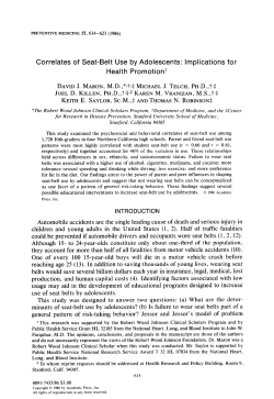 Correlates of Seat-Belt Use by Adolescents: Implications for Health