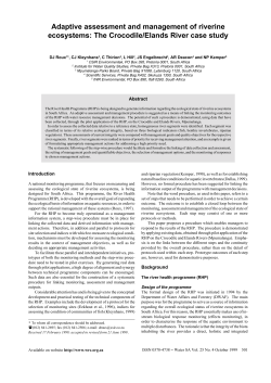 Adaptive assessment and management of riverine ecosystems