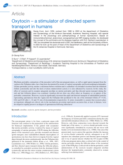 Article Oxytocin &ndash; a stimulator of directed sperm transport in humans