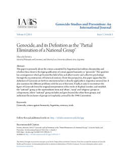 Genocide, and its Definition as the "Partial