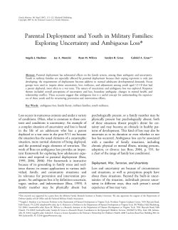 Parental Deployment and Youth in Military Families